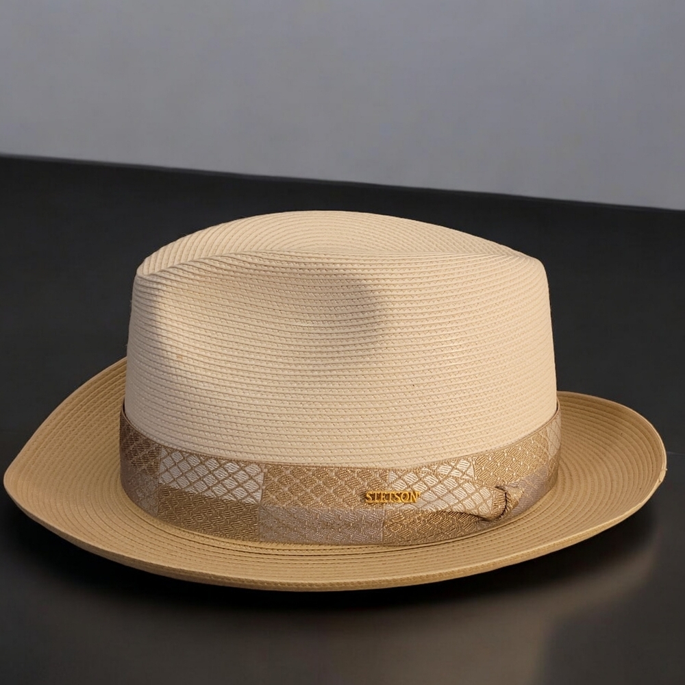 Stetson Andover Florentine Milan braid hat Ivory Conjiac Vintage never w…